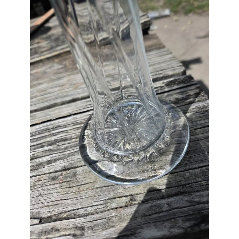 Twisted Ribbed Swung Spiral Vase‎ Clear Glass 13